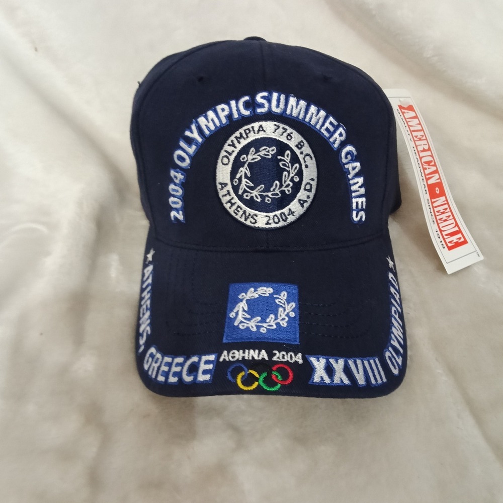 American Needle 2004 Olympic Summer Games Athens Greece Hat Navy Blue NWT